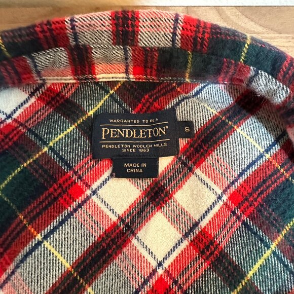 Pendleton Plaid Flannel Shirt In Red And Green Women's Small - Picture 4 of 5